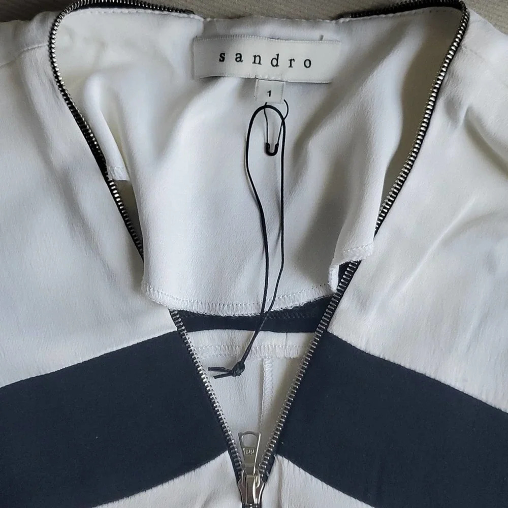 Sandro size S black and white zippered dress from Paris! - Picture 7 of 12